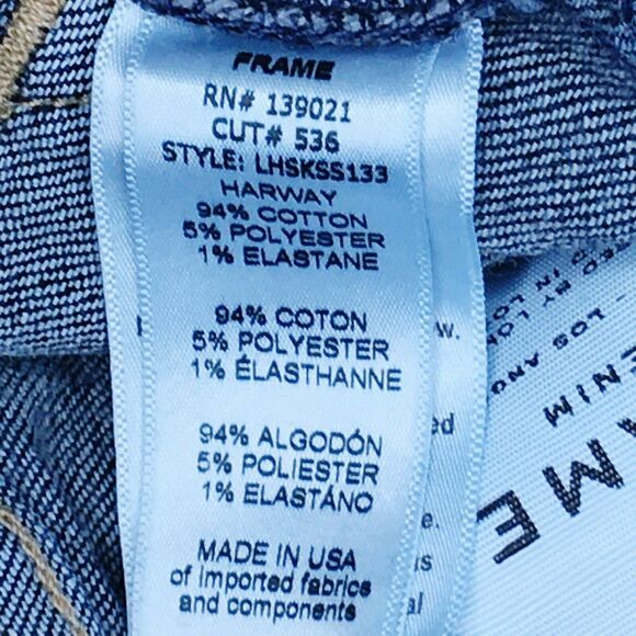 Frame Jeans Le High Skinny Ankle Harway Dark Wash Distressed High Waist Size 24 - Picture 8 of 15